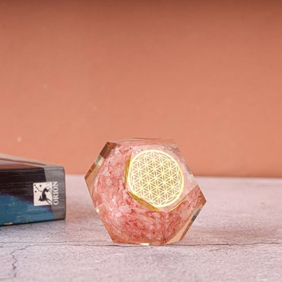 Natural orgonite Healing Rose Quartz Crystal