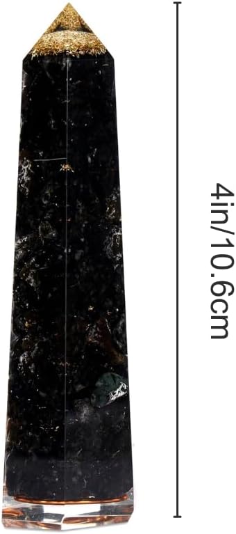 Natural Black Tourmaline Obelisk Orgone Crystal