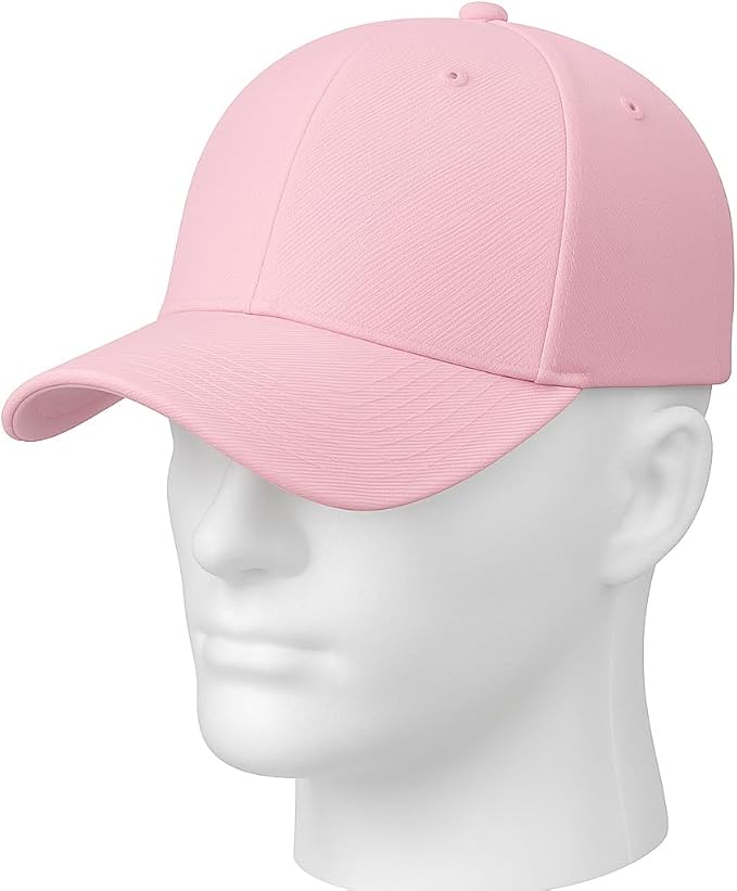 Premium Cotton Baseball Caps for Men & Women – Adjustable Snapback (Pink)
