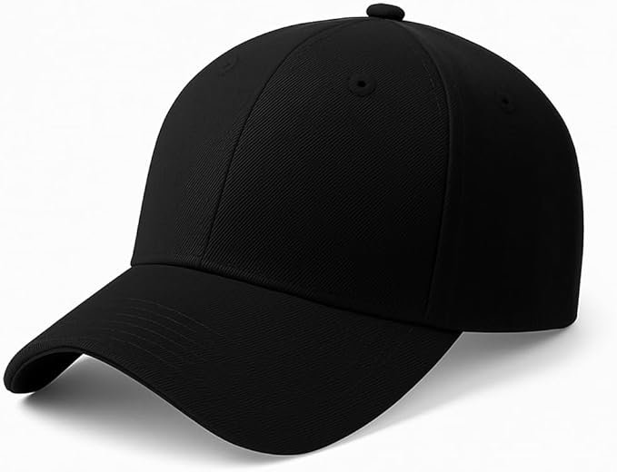 Premium Cotton Baseball Caps for Men & Women – Adjustable Snapback (Black)