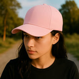 Premium Cotton Baseball Caps for Men & Women – Adjustable Snapback (Pink)