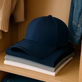 Premium Cotton Baseball Caps for Men & Women – Adjustable Snapback (Navy Blue)