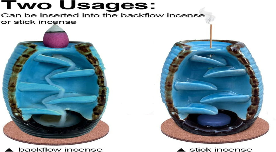 Traditional Handmade, Incense Stick Holder, BackFlow Cone Burner ash-Catcher-Stand