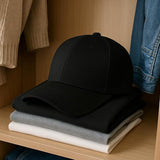 Premium Cotton Baseball Caps for Men & Women – Adjustable Snapback (Black)