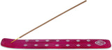 Traditional Handmade Wooden Incense Stick Holder, Ash-Catcher, (Heart Pink) 10 Inches