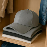 Premium Cotton Baseball Caps for Men & Women – Adjustable Snapback (Grey)