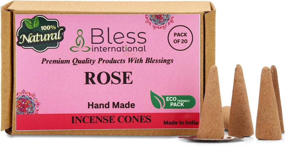 100%-Natural-Incense-Cones Handmade-Hand-Dipped The-Best-scents (Rose)