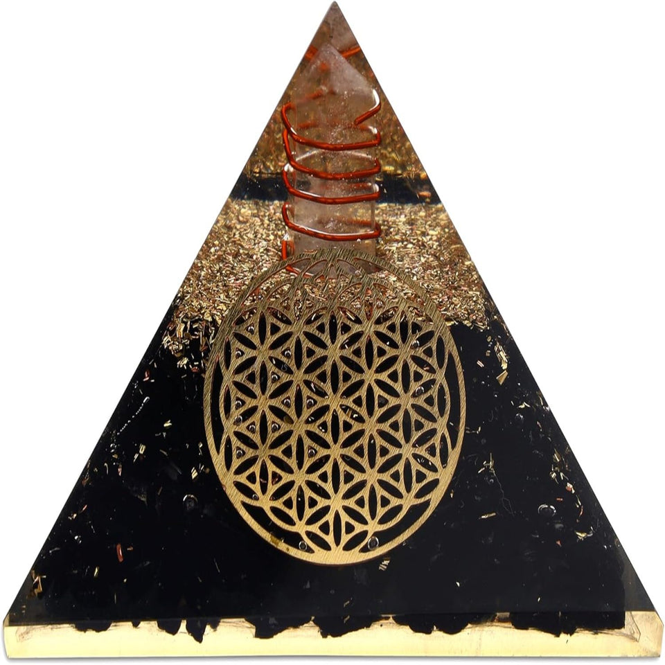 Natural Orgone pyramid Black tourmaline Healing crystal