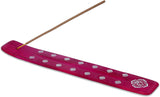 Traditional Handmade Wooden Incense Stick Holder, Ash-Catcher, (Heart Pink) 10 Inches