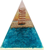 Orgone Pyramid Aquamarine Healing Crystal