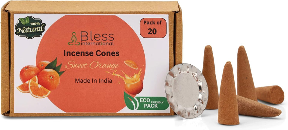 100% Natural Incense Cone Handmade Hand Dipped The Best Scent  (Sweet Orange)