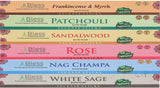Assorted Incense Sticks 12-Scents Frankincense and Myrrh, Patchouli, Rose, Sandalwood, Nag Champa, White Sage, Lemon Grass, Citronella, Palo Santo, Dragons Blood, YLANG-YLANG, Lavender with Holder (25 Sticks of Each Scent)
