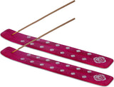 Traditional Handmade Wooden Incense Stick Holder, Ash-Catcher, (Heart Pink) 10 Inches
