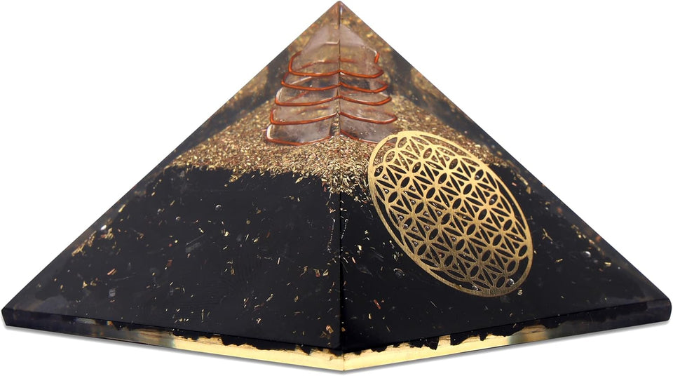 Natural Orgone pyramid Black tourmaline Healing crystal