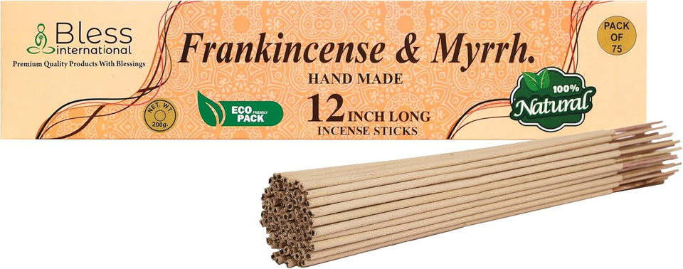 Natural Handmade Incense Sticks 12-Inches (Frankincense & Myrrh)