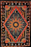 Hippie Bohemian Psychedelic Celestial Sun Moon Wall hanging Handmade Tapestry (Golden Orange)