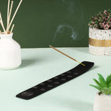 Traditional Handmade Wooden Incense Stick Holder, Ash-Catcher, (Black Strength) 10 Inches