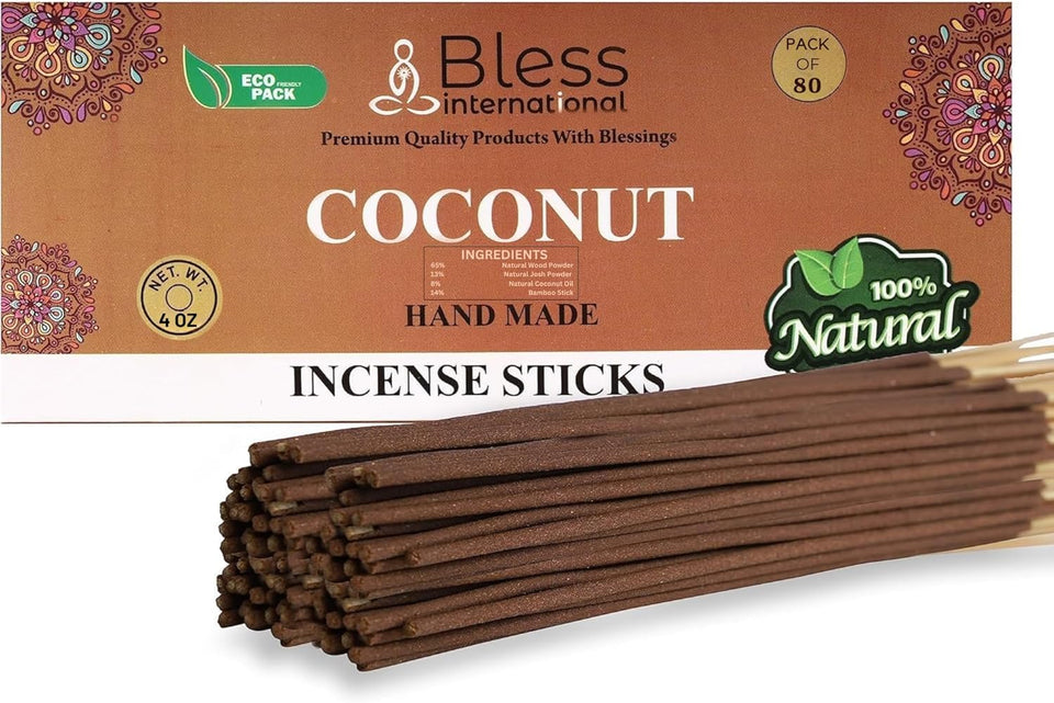 100% Natural Incense Sticks Handmade Hand Dipped The Best Scent (Coconut)