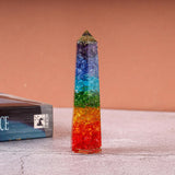 Natural Vibrant Rainbow Obelisk Orgone Healing Crystal