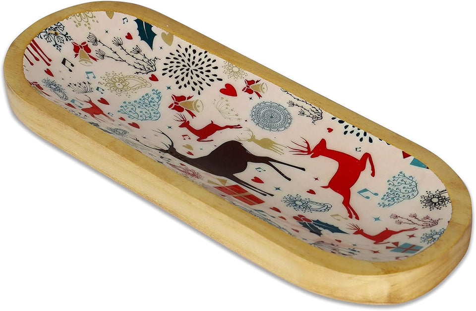 Traditional Handmade Wooden Trat Incense Stick Holder, Ash-Catcher, (Celebration, 11x4x1.22 Inches)