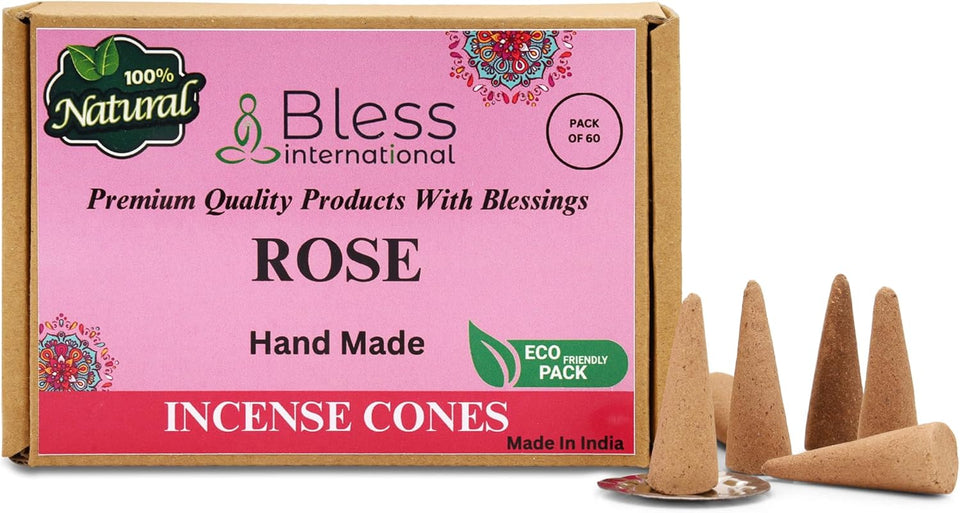 100%-Natural-Incense-Cones Handmade-Hand-Dipped The-Best-scents (Rose)
