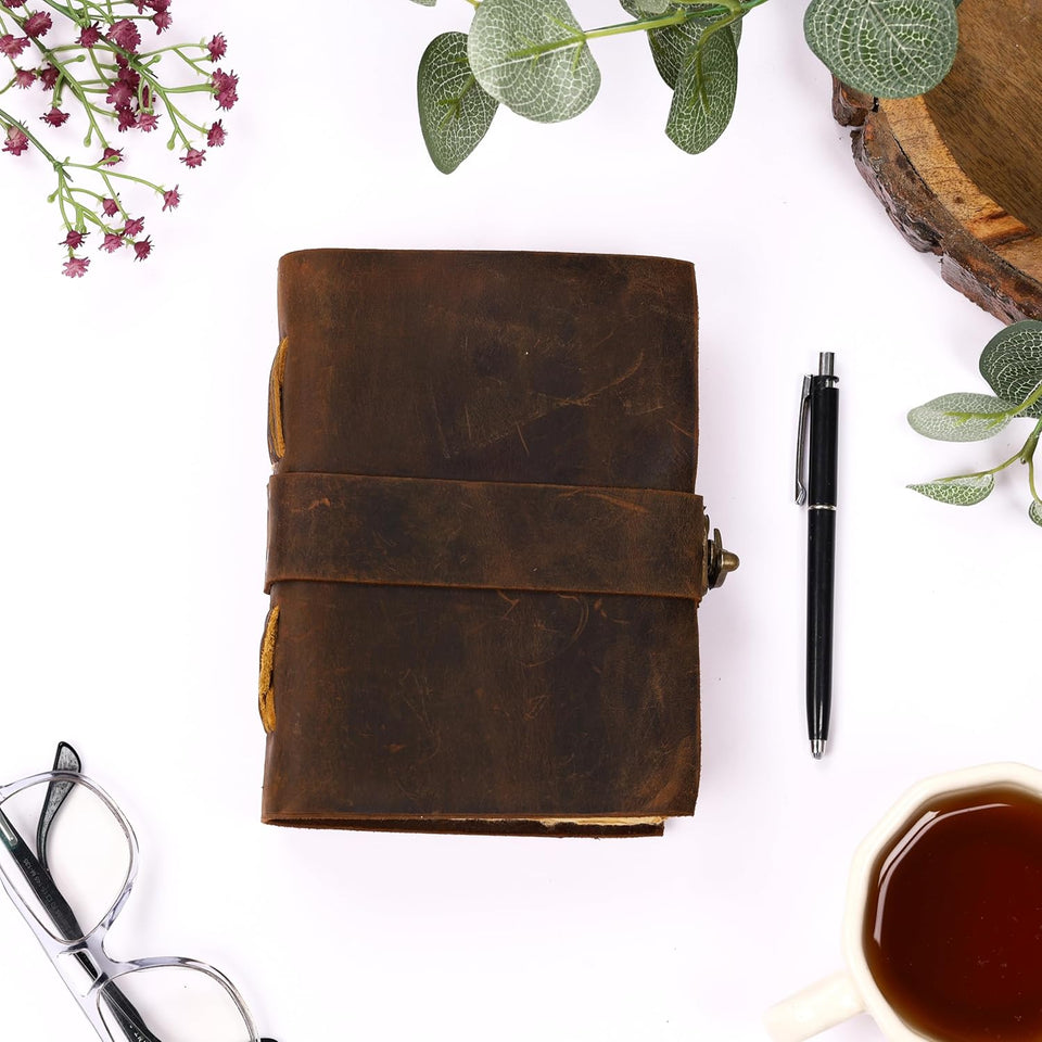 Vintage Handmade Rustic Leather Diaries (Coffee Brown)