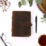 Vintage Handmade Rustic Leather Diaries (Coffee Brown)