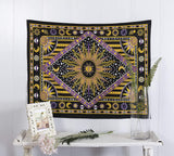 Hippie Bohemian Psychedelic Celestial Sun Moon Wall hanging Handmade Tapestry (Purple/Yellow)