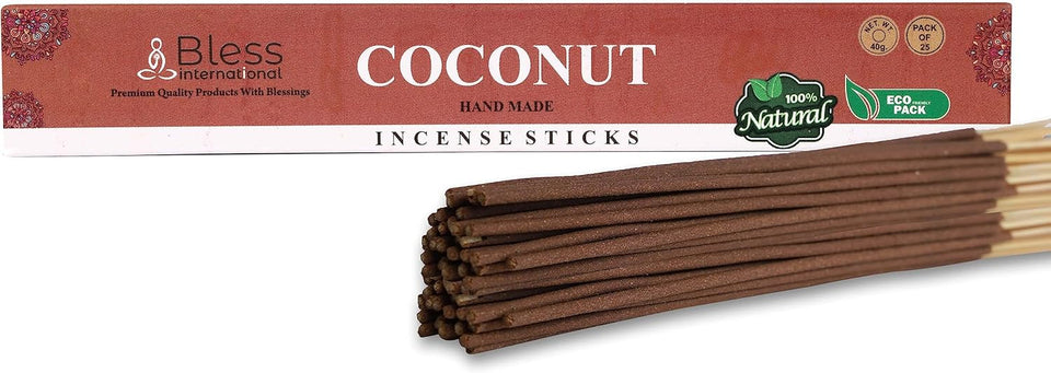 100% Natural Incense Sticks Handmade Hand Dipped The Best Scent (Coconut)