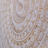 Handmade hippie Bohemian Psychedelic Elephant Mandala Wall hanging Tapestry (Golden Elephant)