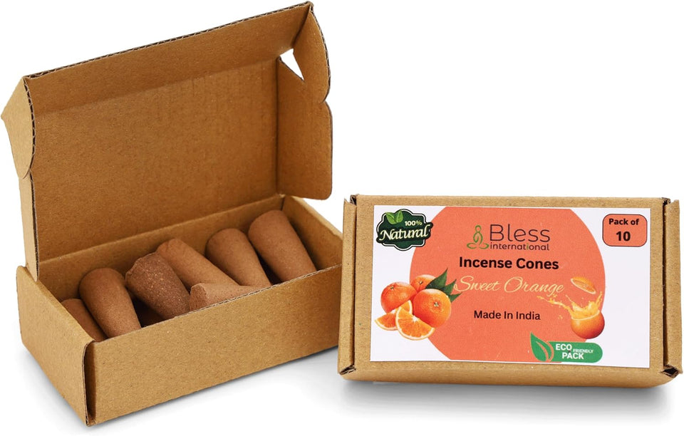 100% Natural Incense Cone Handmade Hand Dipped The Best Scent  (Sweet Orange)