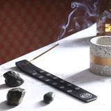 Traditional Handmade Wooden Incense Stick Holder, Ash-Catcher, (Black Strength) 10 Inches