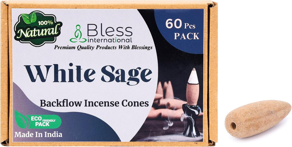 100% Natural Incense Backflow Cones Handmade The Best Scent (White Sage)
