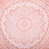 Traditional Mandala Hippie Wall Hanging, Cotton Ombre Tapestry (Rose Gold)