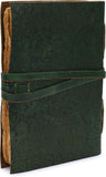 Vintage Handmade Rustic Leather Diaries (Black & Green)