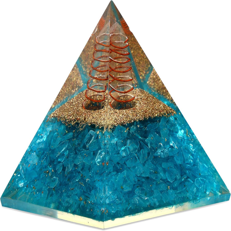 Orgone Pyramid Aquamarine Healing Crystal