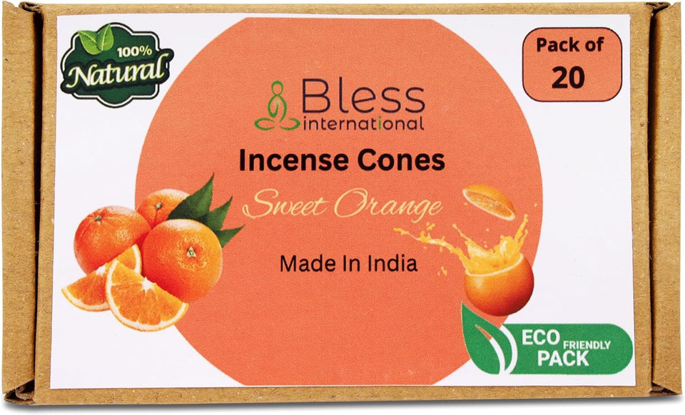 100% Natural Incense Cone Handmade Hand Dipped The Best Scent  (Sweet Orange)