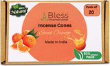 100% Natural Incense Cone Handmade Hand Dipped The Best Scent  (Sweet Orange)