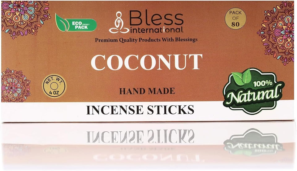 100% Natural Incense Sticks Handmade Hand Dipped The Best Scent (Coconut)