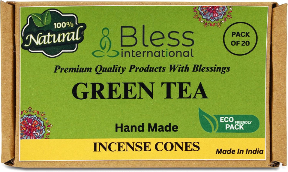 100% Natural Incense Cone Handmade Hand Dipped The Best Scent (Green-Tea)