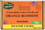 100% Natural Incense Cone Handmade Hand Dipped The Best Scent (Orange-Blossom)
