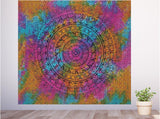 Handmade hippie Bohemian Psychedelic Elephant Mandala Wall hanging Tapestry (Tie Dye)