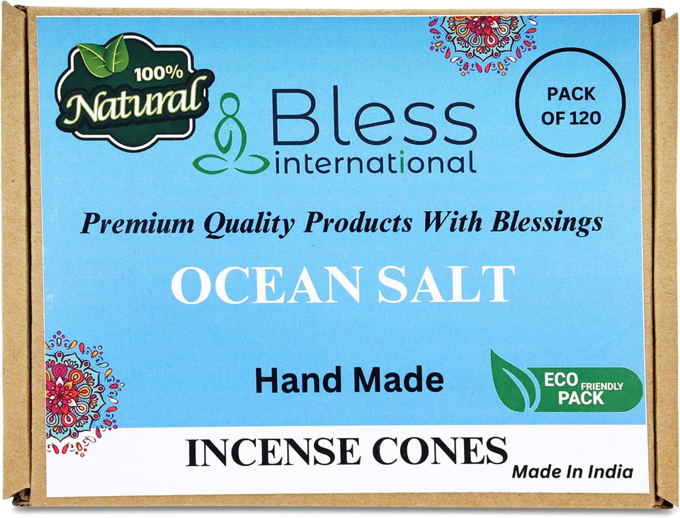 100% Natural Incense Cone Handmade Hand Dipped The Best Scent (Ocean-Salt)