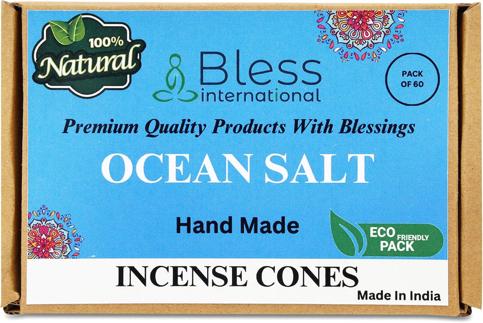 100% Natural Incense Cone Handmade Hand Dipped The Best Scent (Ocean-Salt)
