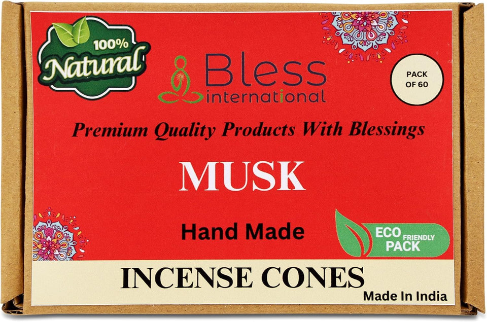 100% Natural Incense Cone Handmade Hand Dipped The Best Scent (Musk)