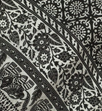 Handmade hippie Bohemian Psychedelic Elephant Mandala Wall hanging Tapestry (Black Silver)