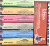 Assorted Incense Sticks 6-Scents Frankincense and Myrrh, Patchouli, Rose, Sandalwood, Nag Champa, White Sage, with Holder (25 Sticks of Each Scent)