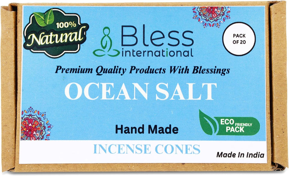 100% Natural Incense Cone Handmade Hand Dipped The Best Scent (Ocean-Salt)