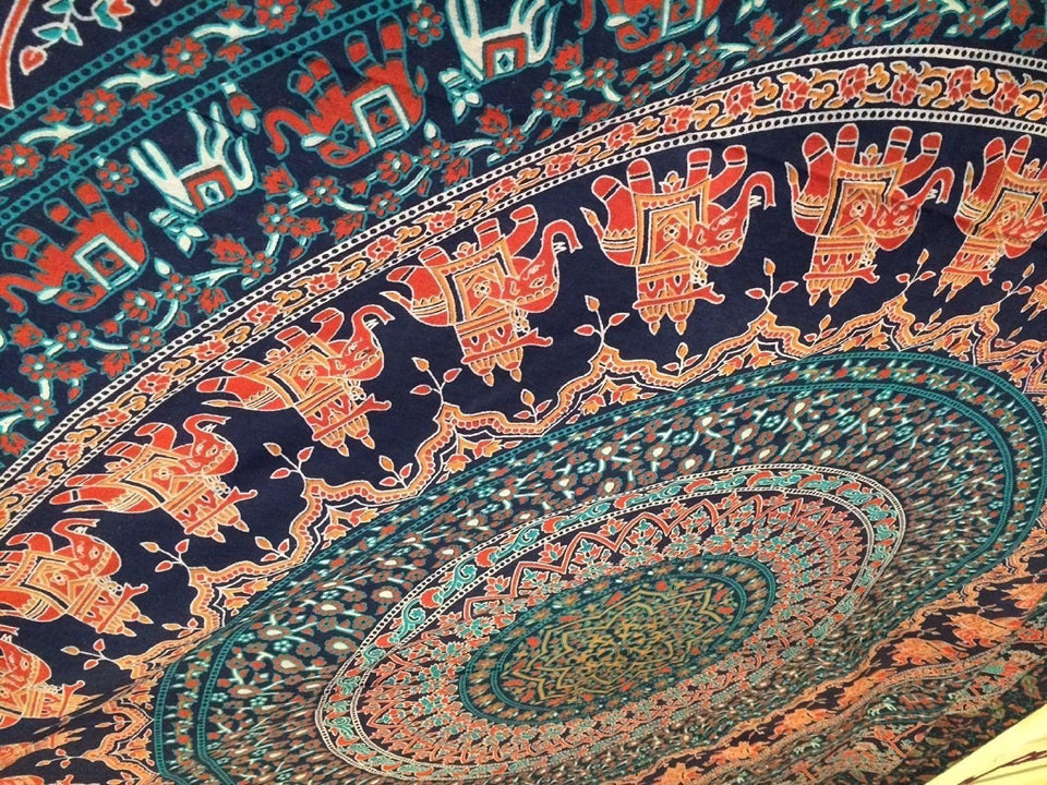 Indian-hippie-gypsy Bohemian-psychedelic Cotton-mandala Wall-hanging-tapestry(Twin Size( 84x54) Inch)