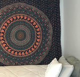 Indian-hippie-gypsy Bohemian-psychedelic Cotton-mandala Wall-hanging-tapestry(Twin Size( 84x54) Inch)